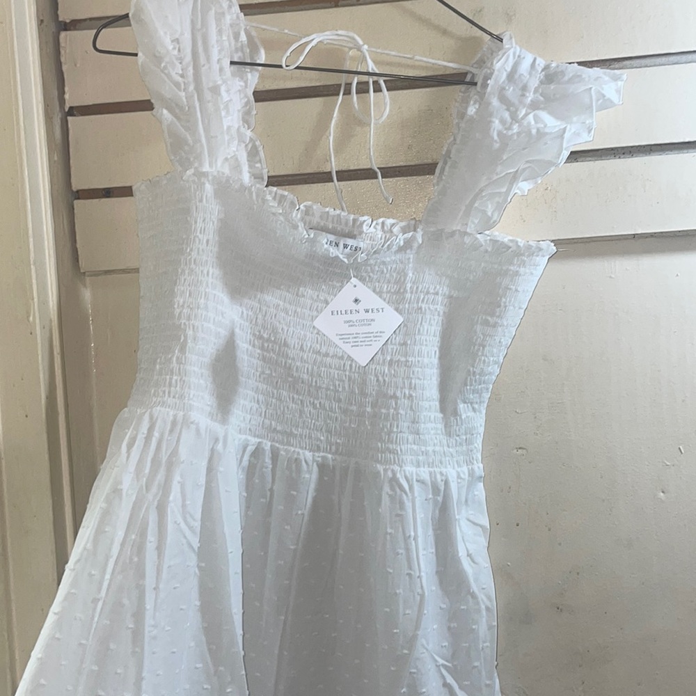 Eileen west womens Médium white dress